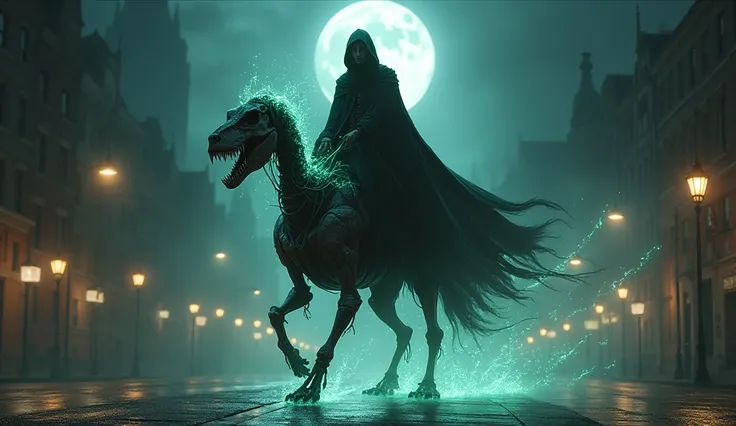 In a city where the line between the world of the living and the dead is thin, an ancient spirit emerges every night of the full moon. Riding a glowing, dinosaur metal skeletal creature, the grim reaper rides the dark streets, seeking out lost and wanderin...