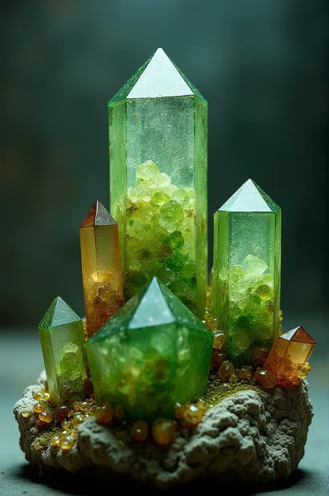 Green and brown crystal
