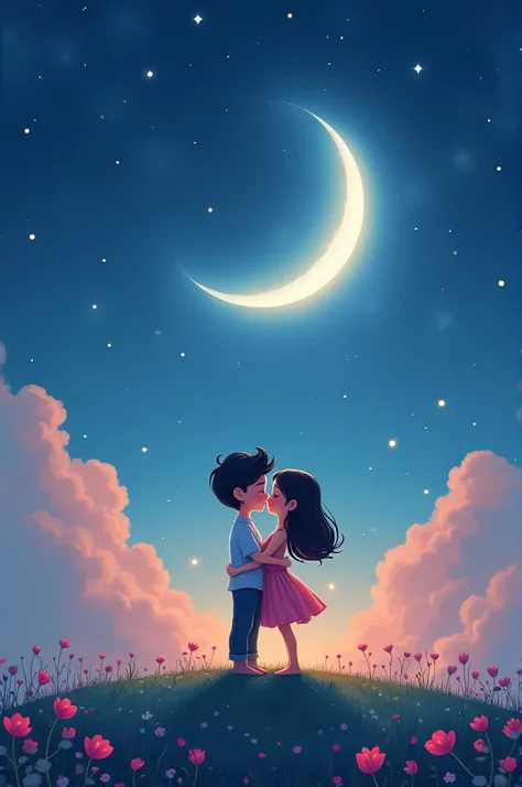 Moon cartoon romance