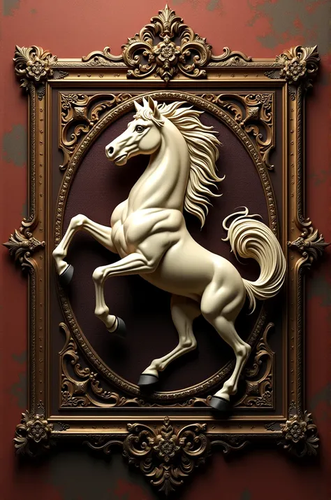 Create a horse crest, chess piece 