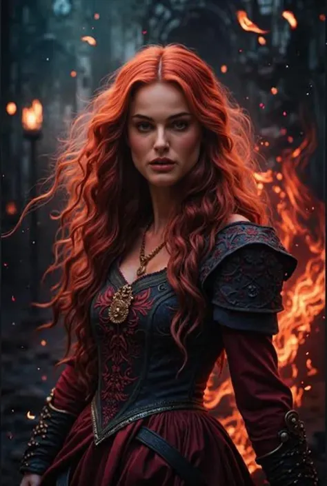 natalie portman, fire mage/princess, medieval era