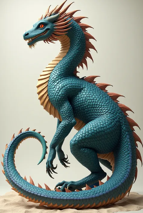 1 dragon, fine-detailed, from the side and back, Very Detail, big fit ass, many colors