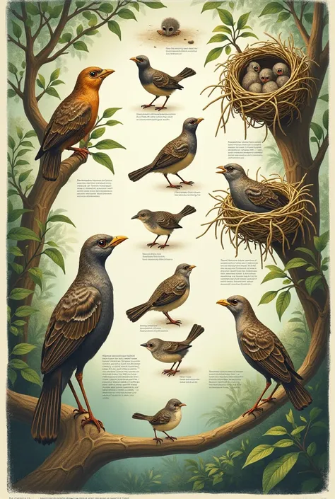 Life cycle diagram of weaving bird 