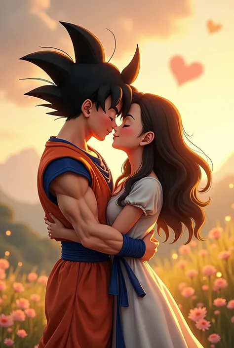 Create Goku with Chichi kissing 