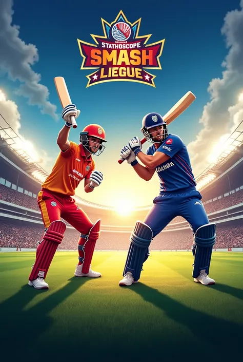 Can you create a poster for cricket final match between royal challengers and thunderboltz in stathoscope smash league 
