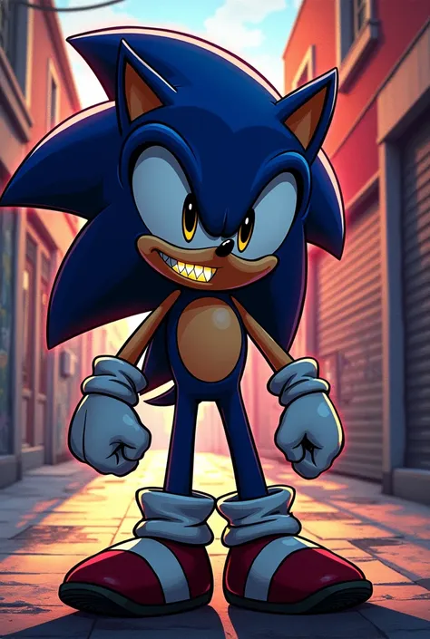 shadow do desenho sonic, gta san style, with gold tooth, smiling at the camera 