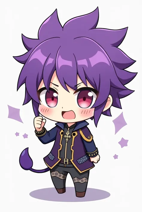 Scorpio Milo with purple hair from the Knights of the Zodiac chibi version
