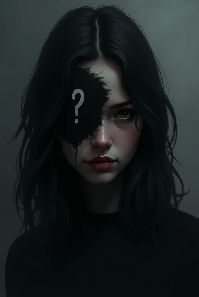 
I want you to create a dark template to create the characters with those roles.. First, the background should be dark in color. Then put a girl with a serious face, dark and a gloomy but attractive look. Or just a black silhouette with a question mark on ...