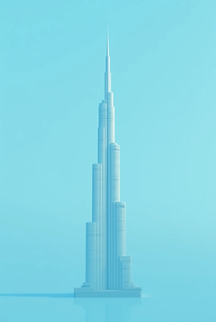 Create a minimalist poster about burj al arab sky blue background 