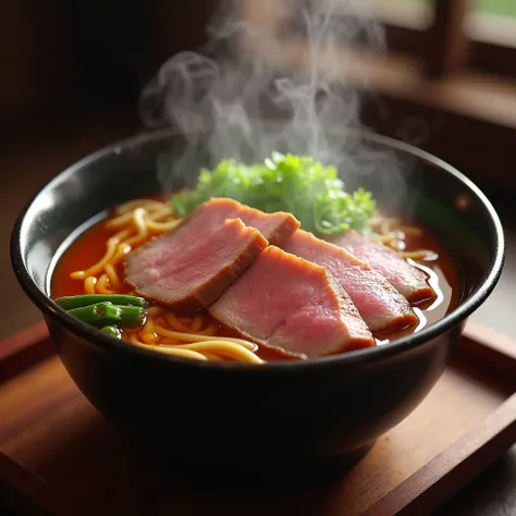 japanese ramen soup, beef slide, pork slide, 