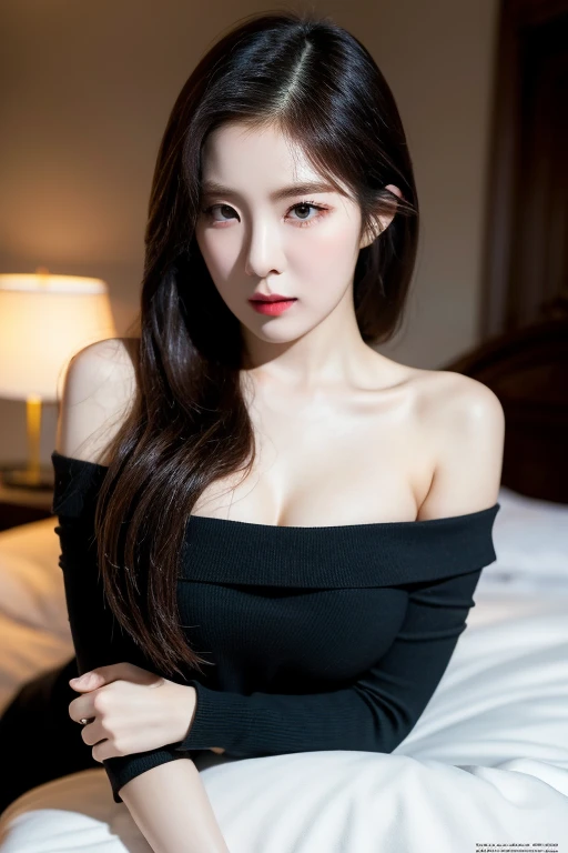 , (mature body), solitary,long gray hair,black hair color, off-shoulder, black eyes,1 sister,a sexy pose,best quality,masterpiec...