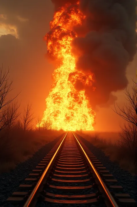 Fire near a railway line 