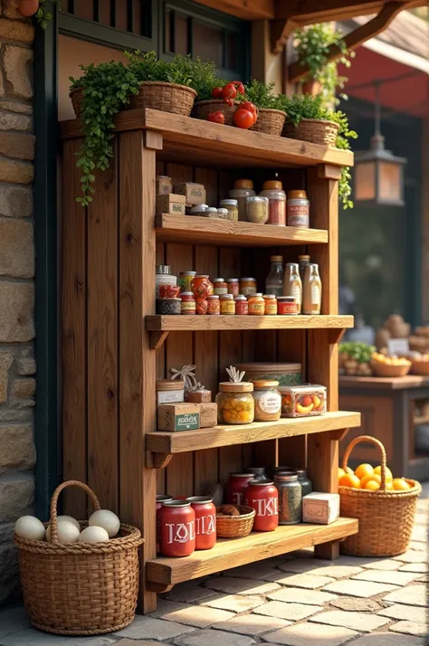 Trunk shelf with basic market products