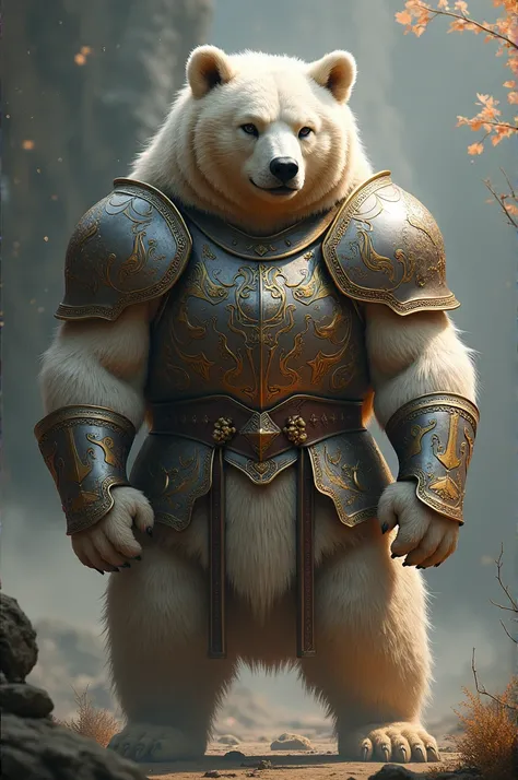 Light bear fur armor best quality and best effects best shadows best lighting 8k 