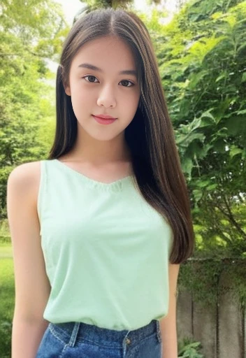 Cute Girl,  fourteen years old, proportional body, cute face, innocent, 