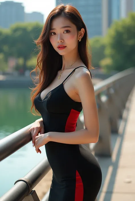 brown hair, straight hair, long hair, color contact lenses, longeyelashes, seductive smile, high detail, Realism, cinematic lighting, UHD, 16k, super detail, anatomically correct, masterpiece, best quality, nsfw image, korean young woman, white skin, korea...