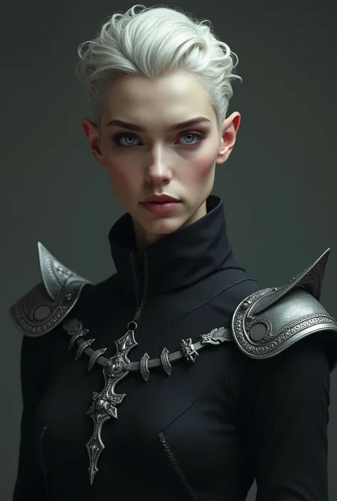  Visserres Targaryen  slim purple eyes platinum hair black clothes with silver detail medieval thin face man short hair 