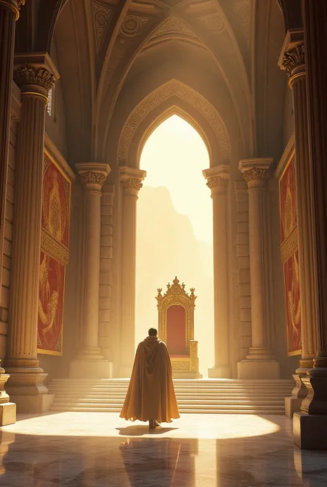 The throne room of Castle Eryndor was majestic, situated at the highest point of the mountain that dominated the entire kingdom. The pale stone walls reflected the golden sunlight that streamed in through the tall arched windows., bathing everything in a w...