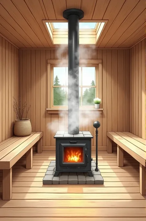 Drawing of a sauna