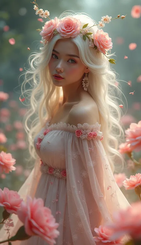 Fantasy World　　The incarnation of a beautiful flower goddess　Real　4K8K　high resolution