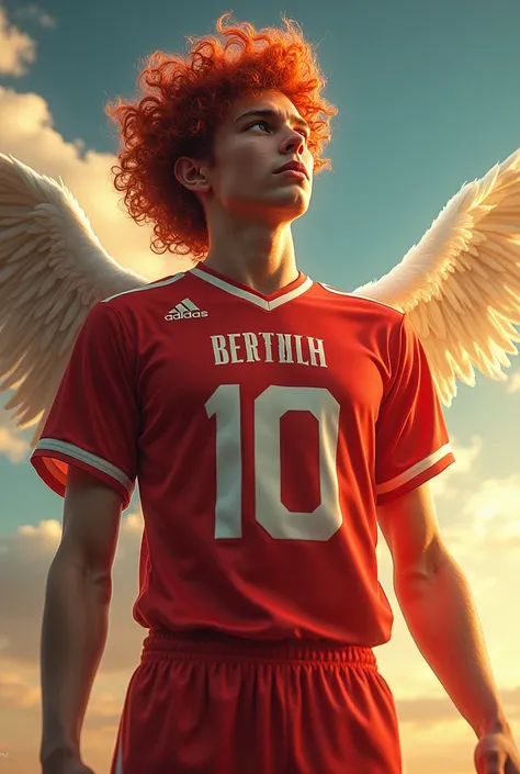 Icarus 10 football shirt on the back and with curly red hair