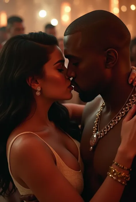 Kylie Jenner kissing Kanye West  