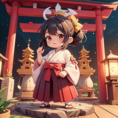 shrine　Hakama　character　Anime-style design　Highest quality ,masterpiece, figure, Very delicate and beautiful, wonderful, In detail, masterpiece,　Charm　Fantasy
