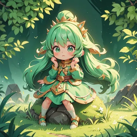 Mountain　green　Personification　character　Anime-style design　Highest quality ,masterpiece, figure, Very delicate and beautiful, wonderful, In detail, masterpiece,　Charm　Fantasy
