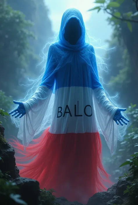 Create a Ghost skin with the colors of the Honduran flag and the word balo