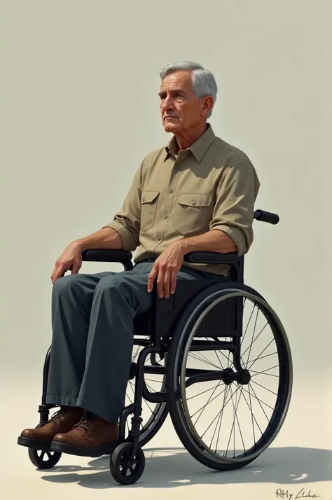 A man in a wheelchair looking forward