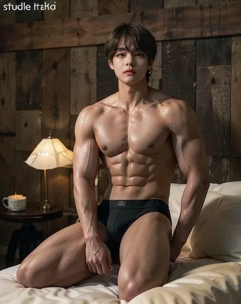 Muscular Taehyung, masculine and marked