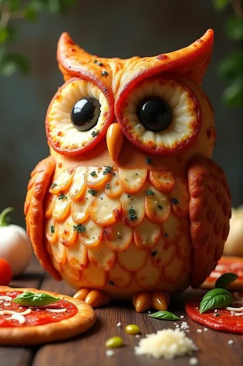 Pizza as an owl 