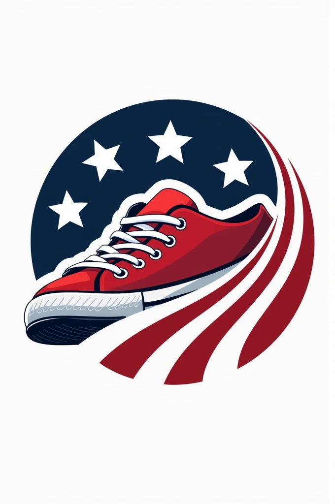 Make me a logo for my sneaker store please , It&#39;s called American Slippers, The colors should be red, white and blue please 