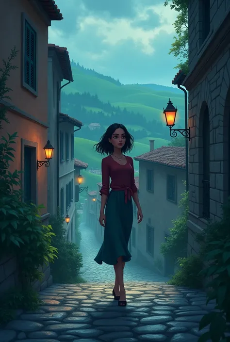 Animated cover for a book about a woman who travels to Italy but scary things happen there