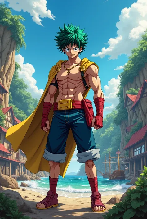 Deku from my hero academia in one piece artstyle