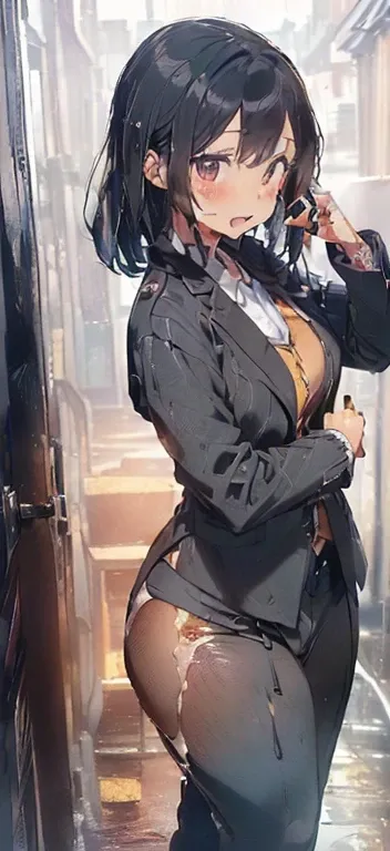 (must be follow these prompts:2.2),masterpiece,best quality,extremely detailed,(in her clothing:3.0),(in her formal styled business suit clothing:2.6),(adorable girl:2.5),(displayed one girl on single picture:2.4),(black hair:2.1),(lower height:2.3),(A sma...