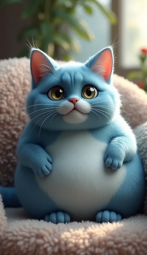 Blue fat cat