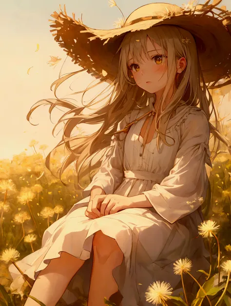 uhd, accurate, ((masterpiece)), ((high details)), high quality, textured skin, high detailed face, a woman wearing a straw hat i...