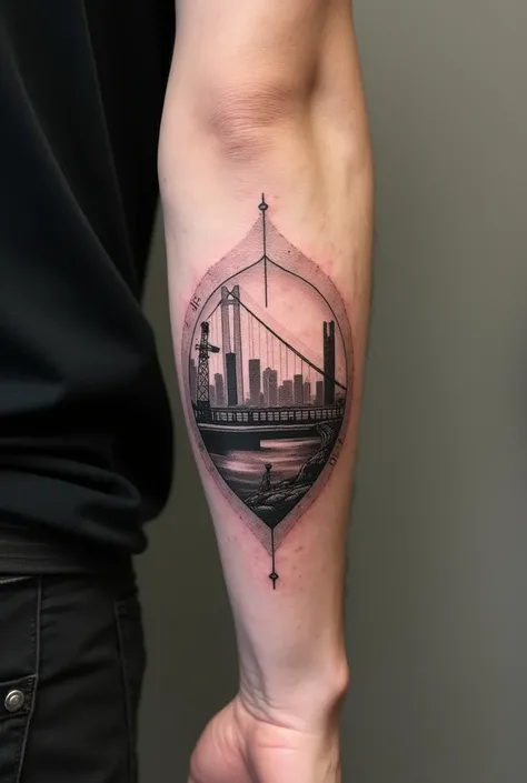 A tattoo in the arm about civil enfineering