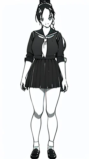 Beautiful Anime Girls, young, Teacher Lookbook、(((Full body image)))、(((smile)))、Open your mouth a little、Micro Mini Skirt、Ultra mini skirt、ponytail、Braid、Braids