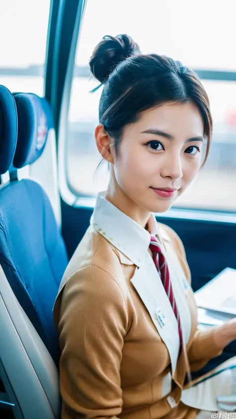 nsfw,Japanese,Flight Attendant,air port,Show your underwear,hair bun