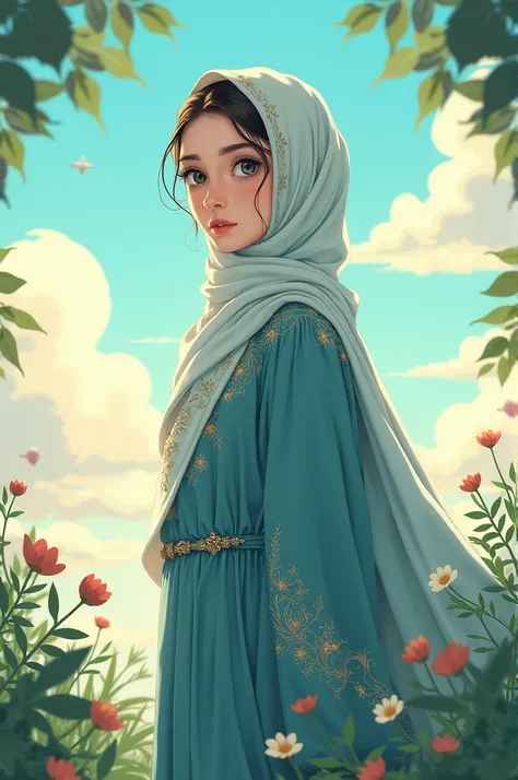 Create anime hijab girl age 20 and dress name Jesmin 