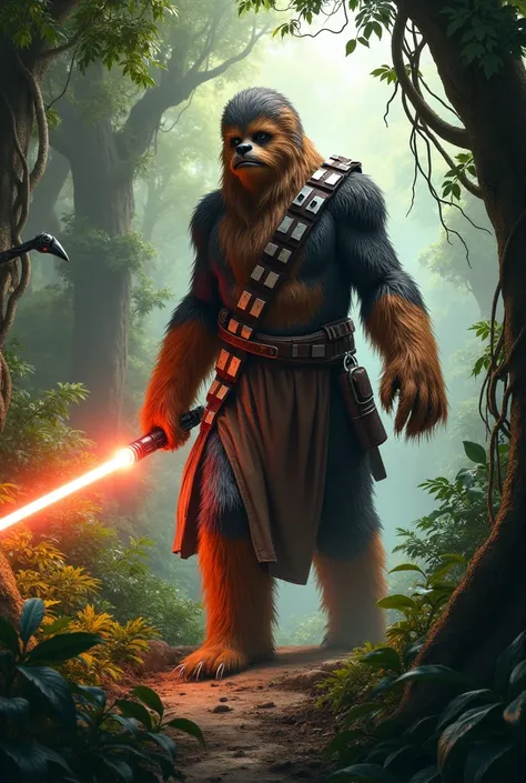 A of the Star Wars Universe black Wookiee Jedi Jungling