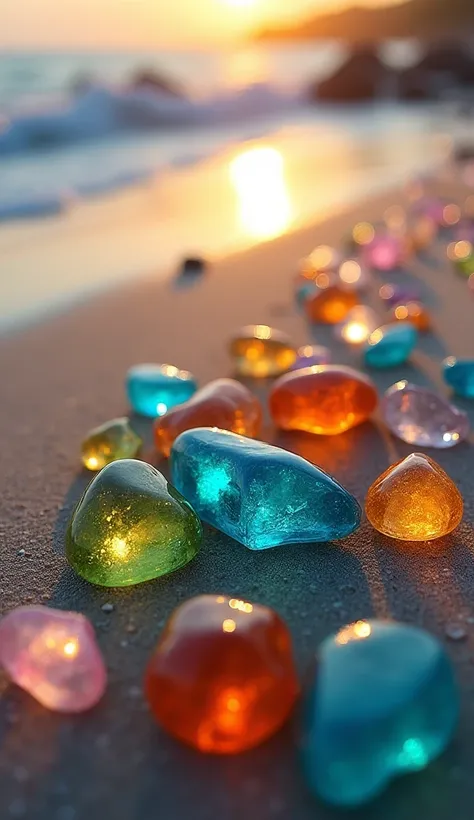 can u make colorful crystal peeble on beach