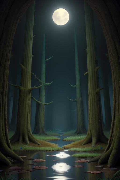 Simple image of a dark swamp