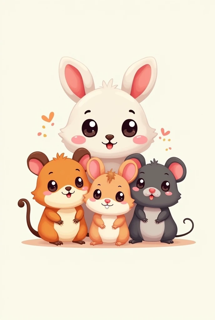 rabbit guinea pig rat mouse hamster logo cute cartoon