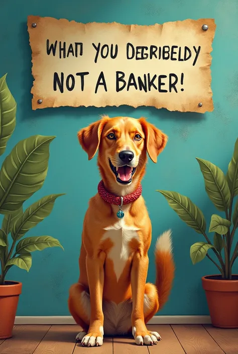 my friend is not a banker. Written on pic
