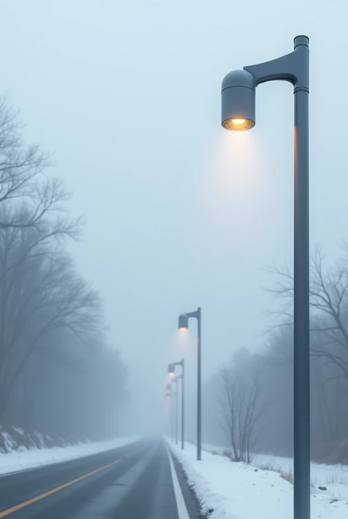 Image of portable fog cleaner of fog in winter that can be easily fit in street light on road .