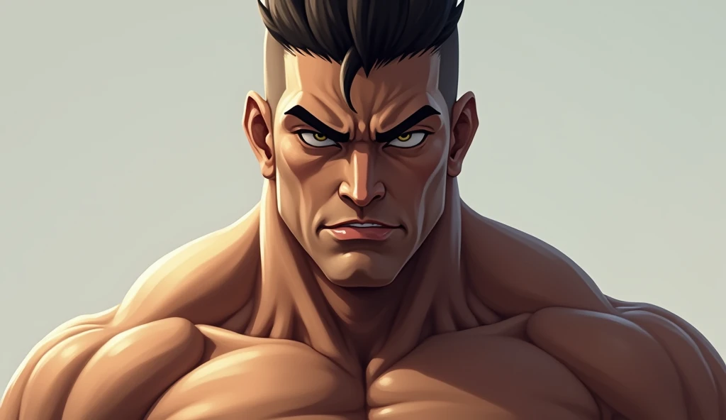 intense face dedicated look male without shirt