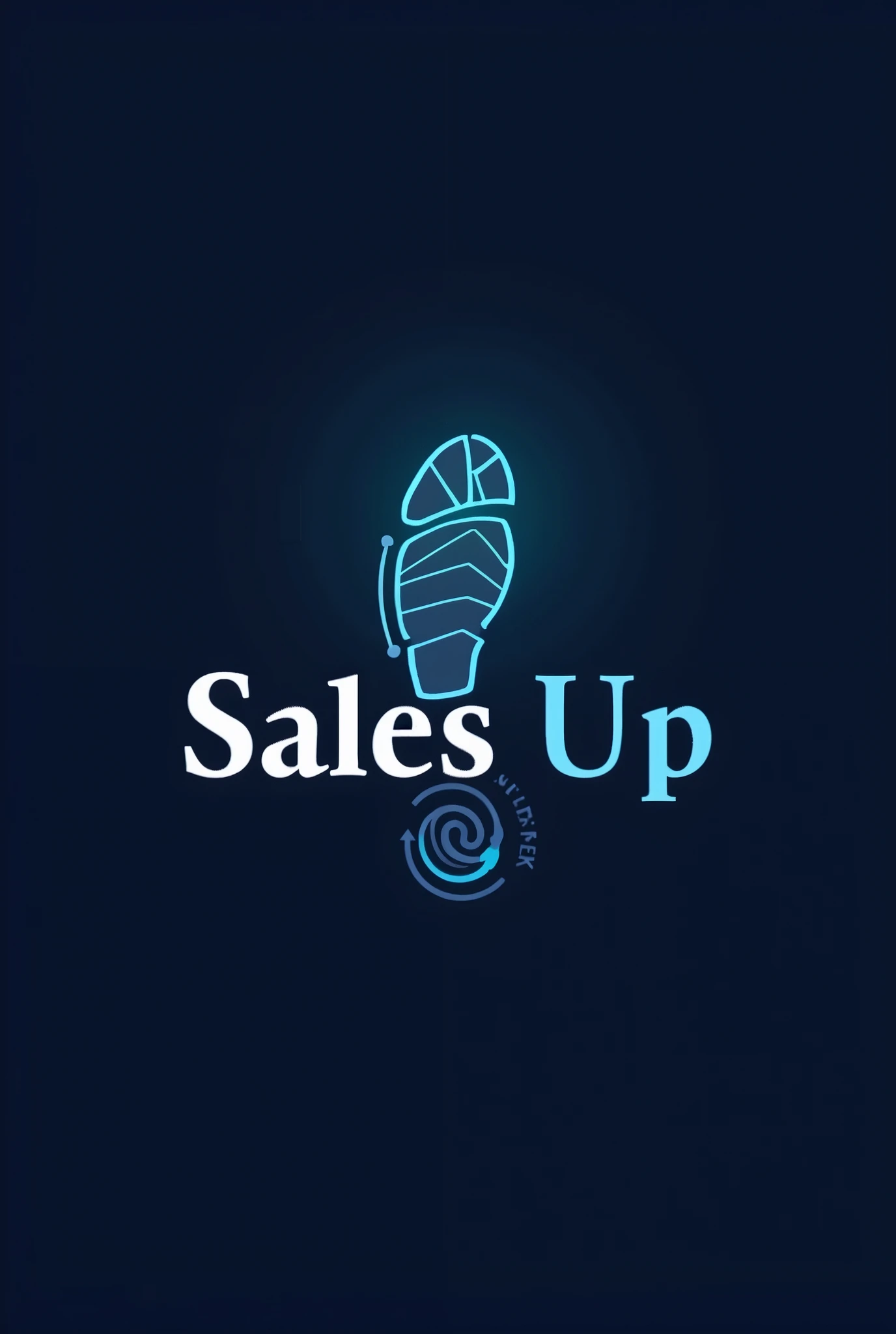 Create a logo : Sales up , technology-oriented mindset and shaped as a sales footprint 